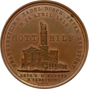 Poland Zbkowice - Frankenstein Medal 1858 - reconstruction of the town hall in Zbkowice lskie