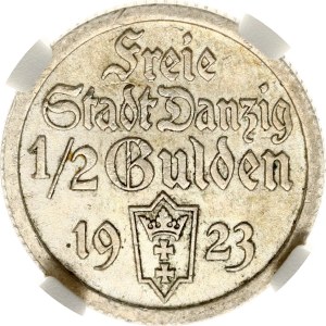 Poland Danzig 1/2 Gulden 1923 NGC AU 58