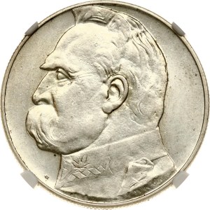 Poland 10 Zlotych 1935 Pilsudski NGC AU 55