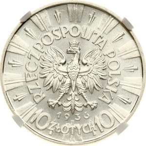 Poland 10 Zlotych 1936 Pilsudski NGC MS 60