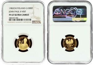 Poland 1000 Zlotych 1982 Jan Pawel II NGC PF 67 ULTRA CAMEO