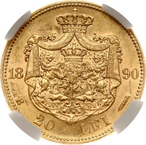 Romania 20 Lei 1890 B NGC MS 62