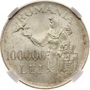 Romania 100 000 Lei 1946 NGC MS 63