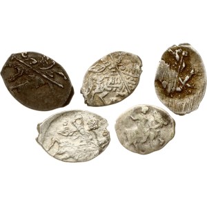 Russia Denga - 1 Kopeck 1573-1645 Lot of 5 coins