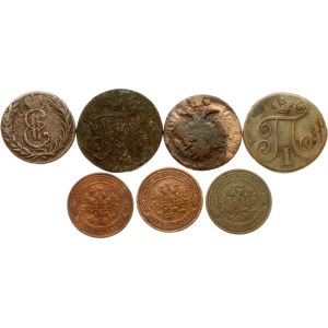 Russia Denga - 1 Kopeck 1731-1909 Lot of 7 coins