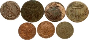 Russia Denga - 1 Kopeck 1731-1909 Lot of 7 coins
