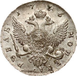 Russia Rouble 1756 СПБ-ЯI Portrait by Benjamin Scott