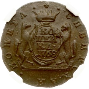 Russia Siberian Kopeck 1768 КМ NGC AU DETAILS