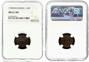 Russia Polushka 1789 EM NGC MS 61 BN