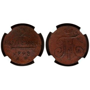 Russia 2 Kopecks 1798 AМ NGC AU DETAILS