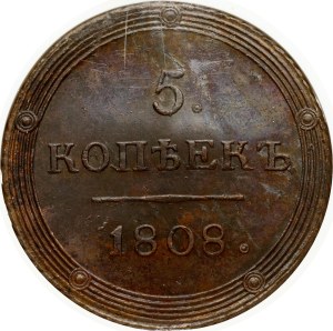 Russia 5 Kopecks 1808 KM (R1) NGC MS 63 BN