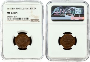 Russia Denga 1819 ЕМ-НМ NGC MS 63 BN