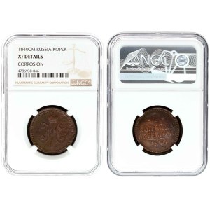 Russia Kopeck 1840 CM NGC XF DETAILS