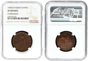 Russia Kopeck 1840 CM NGC XF DETAILS