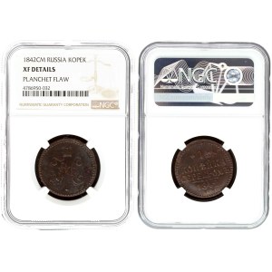 Russia Kopeck 1842 CM NGC XF DETAILS