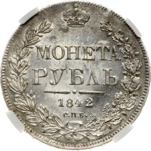 Russia Rouble 1842 СПБ-АЧ NGC MS 63