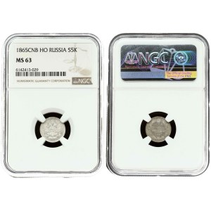 Russia 5 Kopecks 1865 СПБ-НФ NGC MS 63