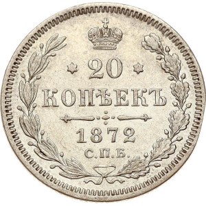 Russia 20 Kopecks 1872 СПБ-НІ