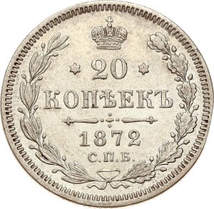 Russia 20 Kopecks 1872 СПБ-НІ