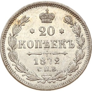 Russia 20 Kopecks 1872 СПБ-НІ