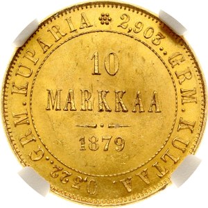 Russia For Finland 10 Markkaa 1879 S NGC MS 63