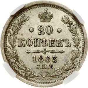 Russia 20 Kopecks 1883 СПБ-ДС NGC MS 63