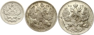 Russia 5 - 20 Kopecks 1890-1913 Lot of 3 coins