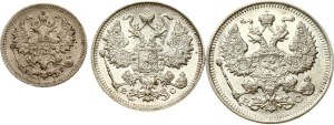 Russia 5 - 20 Kopecks 1890 & 1915 Lot of 3 coins