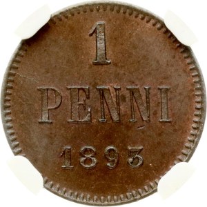 Russia For Finland 1 Penni 1893 NGC MS 66 BN
