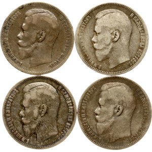 Russia Rouble 1896 & 1898 Lot of 4 coins