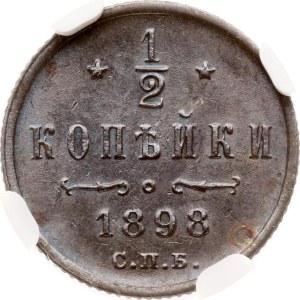 Russia 1/2 Kopeck 1898 СПБ NGC MS 61 BN