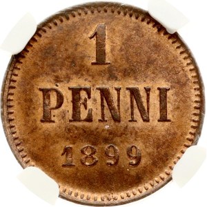 Russia For Finland 1 Penni 1899 NGC MS 64 RB