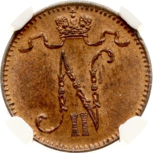 Russia For Finland 1 Penni 1899 NGC MS 64 RB