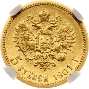 Russia 5 Roubles 1901 АР NGC AU 55