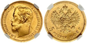 Russia 5 Roubles 1902 AP NGC MS 66