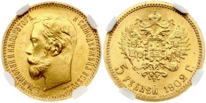 Russia 5 Roubles 1902 AP NGC MS 66
