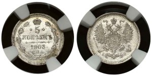 Russia 5 Kopecks 1903 СПБ-АР NGC MS 66