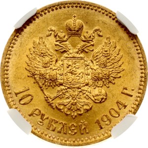Russia 10 Roubles 1904 AP NGC MS 65