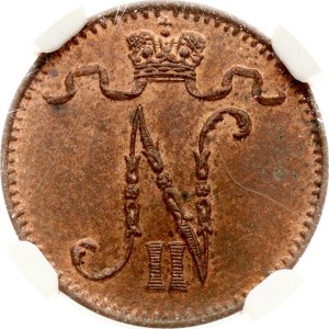 Russia For Finland 1 Penni 1906 NGC MS 63 RB