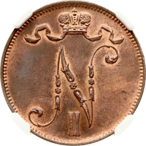 Russia For Finland 5 Pennia 1911 NGC MS 64 RB TOP POP