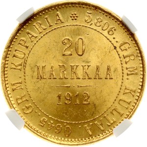 Russia For Finland 20 Markkaa 1912 S NGC MS 63+