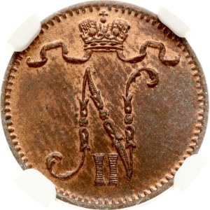 Russia For Finland 1 Penni 1913 NGC MS 63 RB