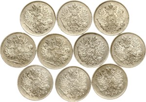 Russia For Finland 25 Pennia 1916 S Lot of 10 coins