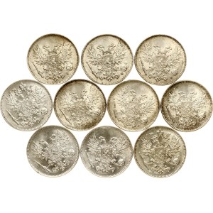 Russia For Finland 50 Pennia 1917 S Lot of 10 coins