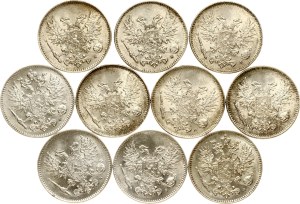 Russia For Finland 50 Pennia 1917 S Lot of 10 coins