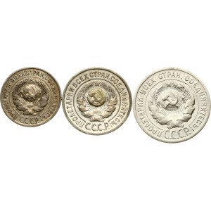 Russia USSR 10 - 20 Kopecks 1924 Lot of 3 coins