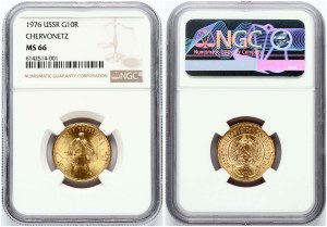 Russia USSR 1 Chervonets 1976 NGC MS 66
