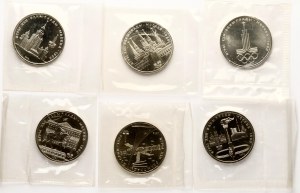 Russia USSR 1 Rouble 1977-1980 Summer Olympics Moscow 1980 Set of 6 coins