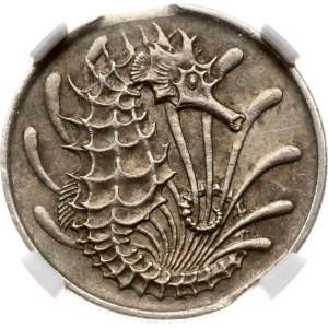Singapore 10 Cents 1971 NGC MINT ERROR AU 55