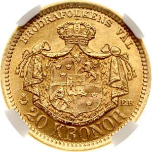 Sweden 20 Kronor 1886 EB NGC MS 64